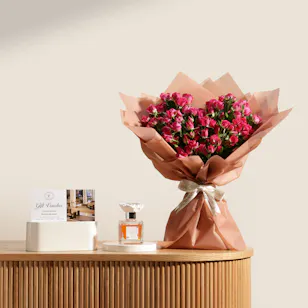 Floward Amber Diffuser | Sculpt Pilates Club Sessions Voucher and Flower Bouquet 