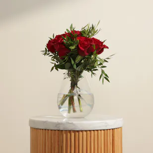 Radiant Romance Red Rose Vase