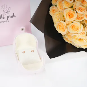 Little Pink Baby Bird Earrings | Baby Roses 