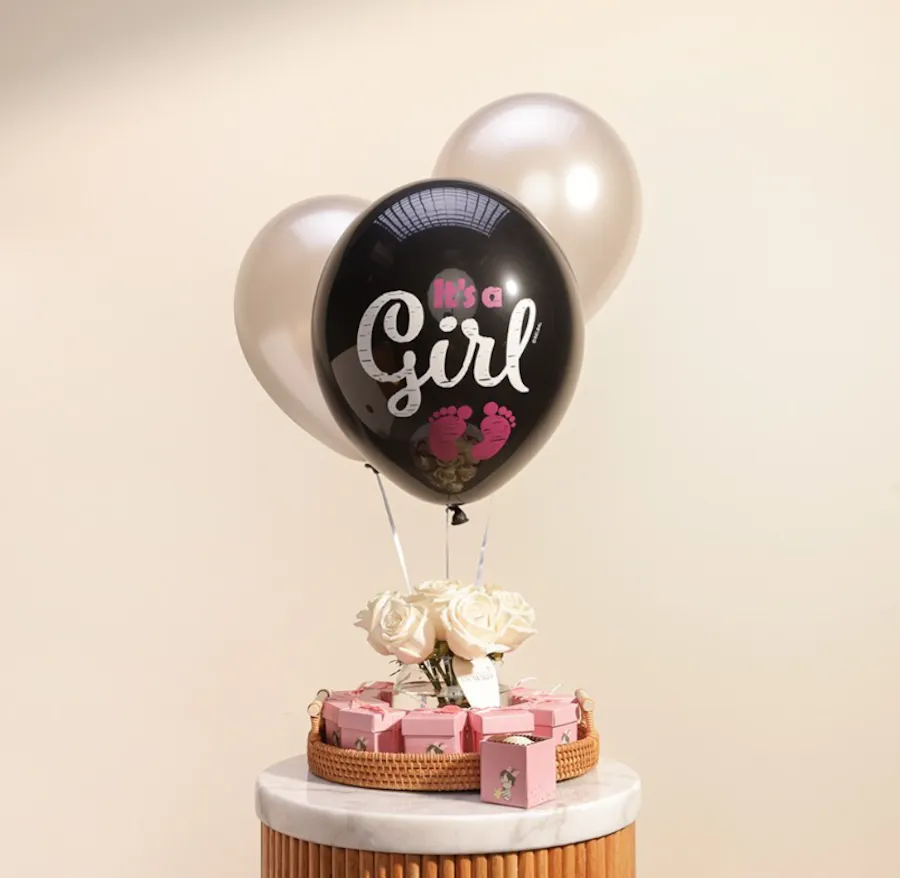 Godiva Baby Chocolate Pink Basket | Flowers & Balloons  1