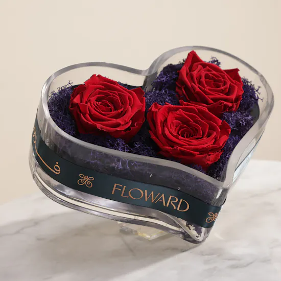 Imperial Love Red Preserved Roses Vase