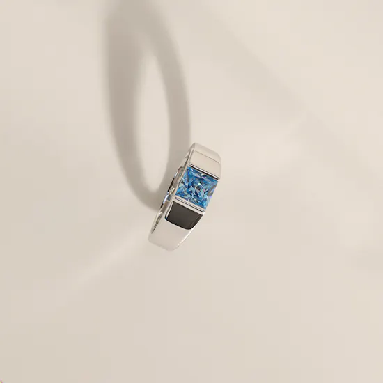 Floward Blue Monolith Silver Men's Ring | Size 8
