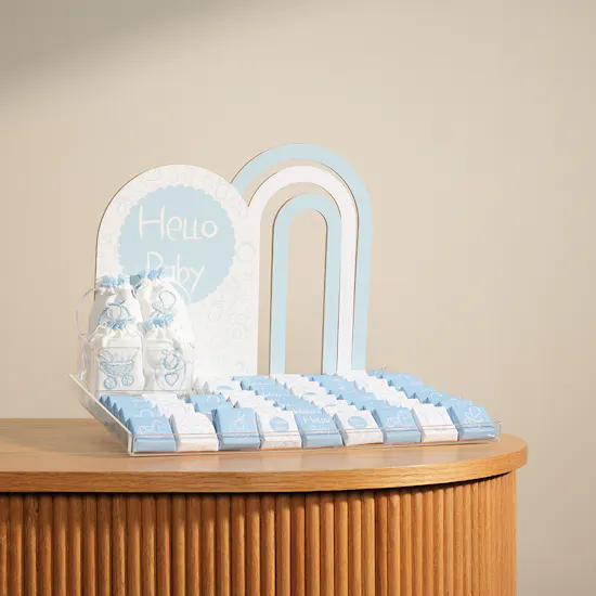 lilac Hello Baby Boy Chocolate Tray