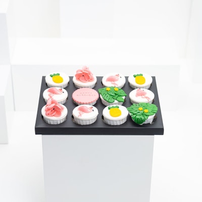 FLAMINGO CUPCAKES 12 PCS