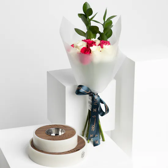 Almabakhir Bakhoor Burner Luxury Set | Roses