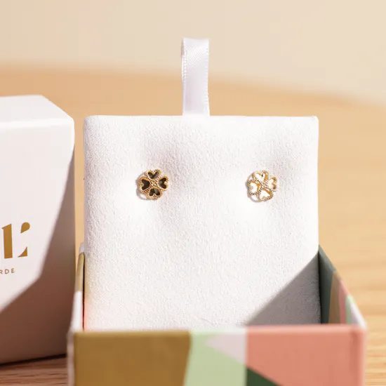 Miss L by L'azurde Flower Stud Gold Earrings