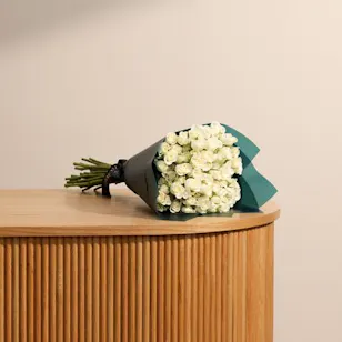 White Baby Rose Bouquet | 25 Flowers