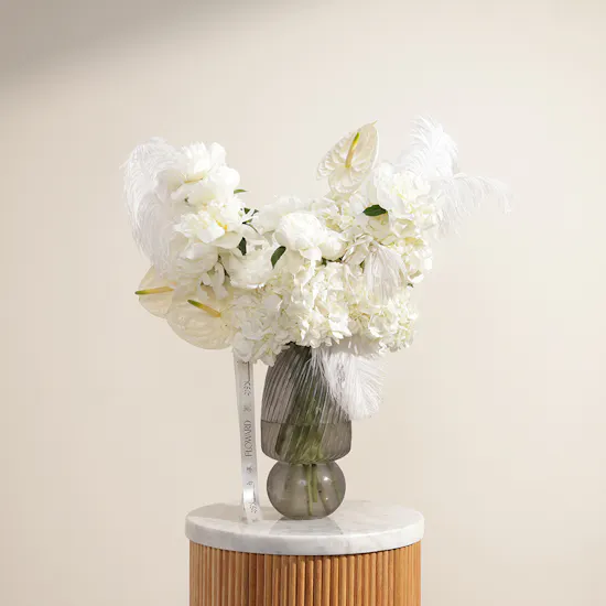 Whisper of Ivory Peony Flower Vase
