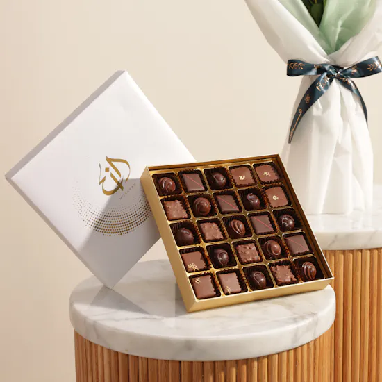 Bateel Farah Origin Chocolates Box | Shinny Flower Bouquet