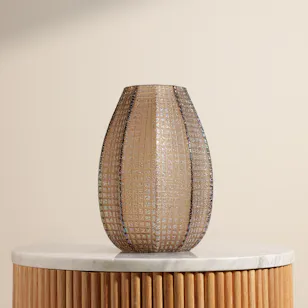 Floward Brown Geometric Glass Vase