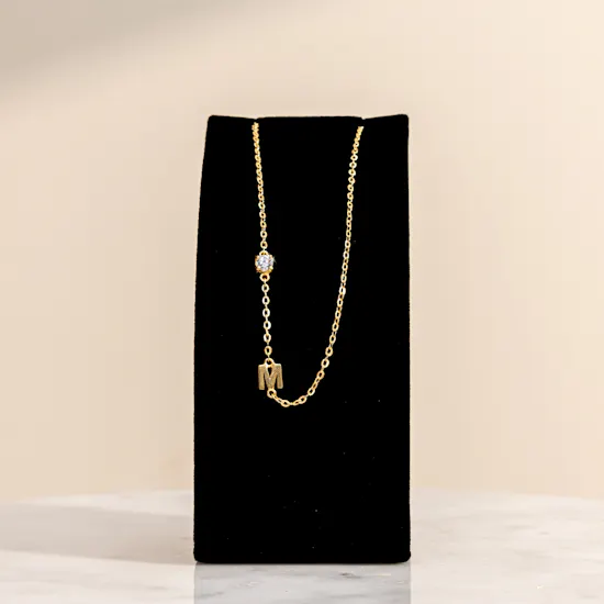 Hrh Letter M Gold-plated Necklace