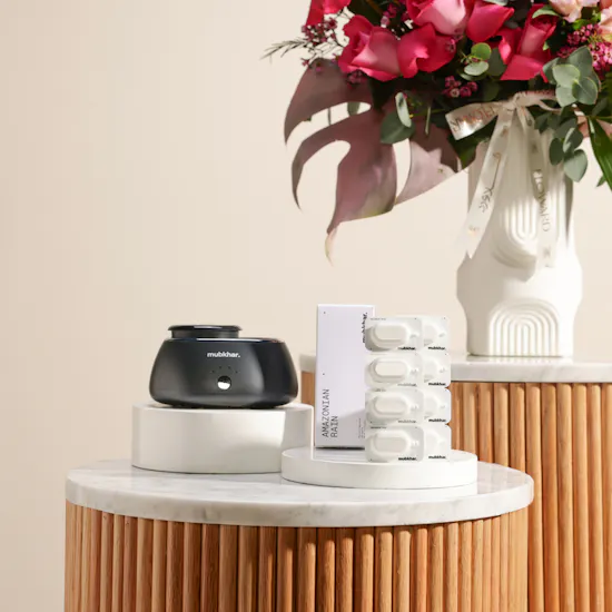 Mubkhar Duo Gift Set | Blush Garden Symphony Flower Vase