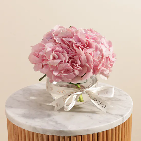 Cozy Pink Hydrangea Vase