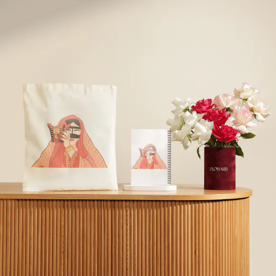 Glossy Touch Omani Women’s Day Notebook and Tote Bag | Hopefully Flowers