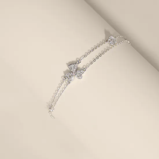 Hilia Double Layered Zircon and Silver Women's Bracelet