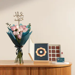 Floward 150 KWD Card and Chocolate Box | Eid Flowers
