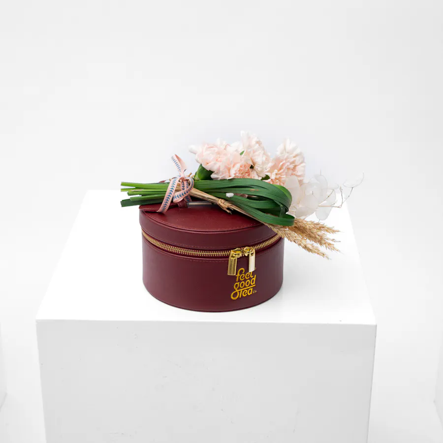 Feel Good Tea Leather Bag | Carnations 6
