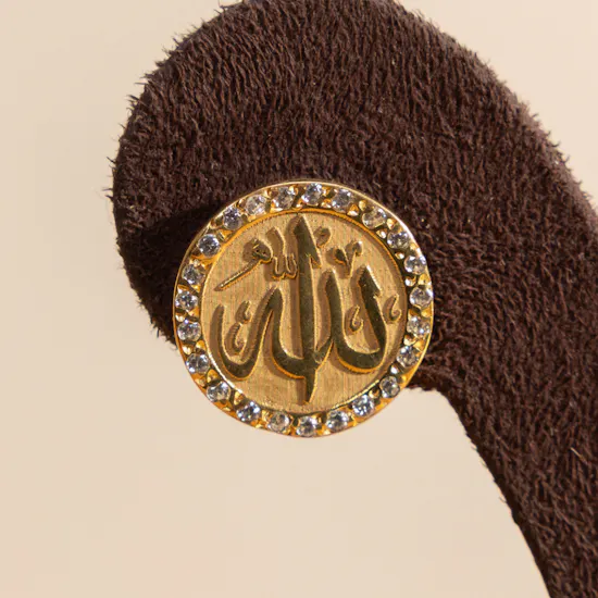 Hrh Gold Plated Allah Earrings