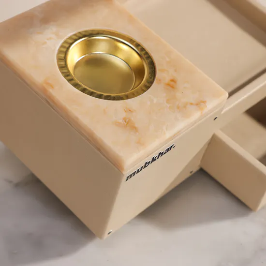 Mubkhar Beige Incense Box