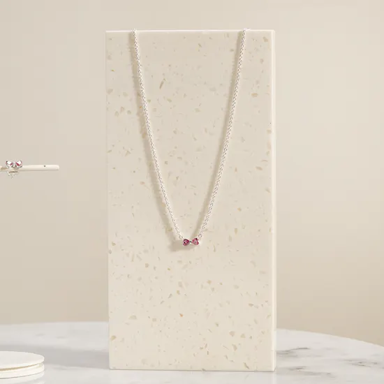 Pandora Bow Silver Necklace and Earrings Women's Set