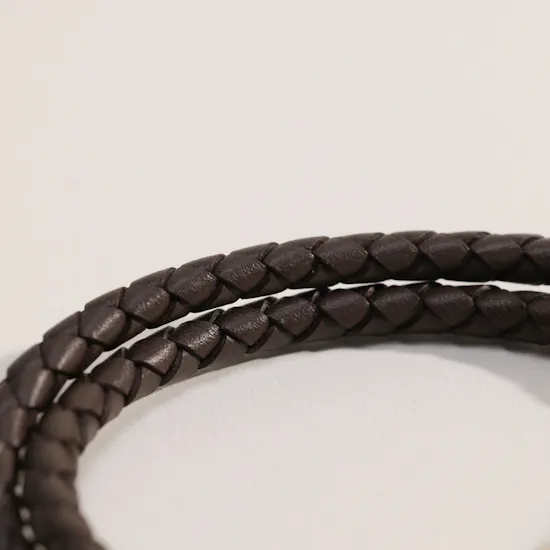 Hugo Boss Ares Double Braided Leather Cuff Men's Wristband