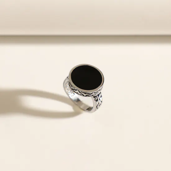 Floward Royal Black Onyx Men's Signet Ring | Size 5
