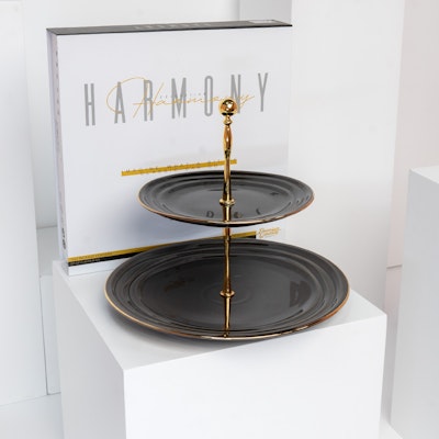 Otantik 2 Pieces Plate Black