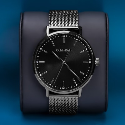 Calvin Klein Men's Quartz Ionic Plated Black Steel Bracelet Watch