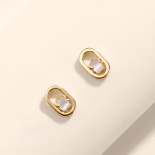 Tous Camille Mother of Pearl Bear Gold Vermeil Women's Earrings Tous Camille Mother of Pearl Bear Gold Vermeil Women's Earrings