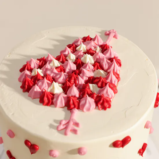 Floward Pink and Red Heart Cake