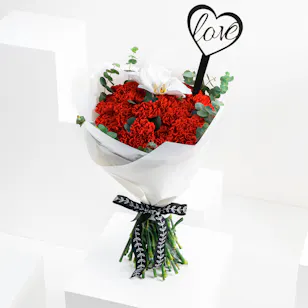Carnations & Orchids | White Wrap LOVE