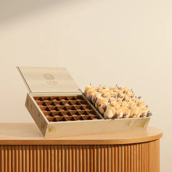 Levo Mix Chocolates and Flowers Beige Box