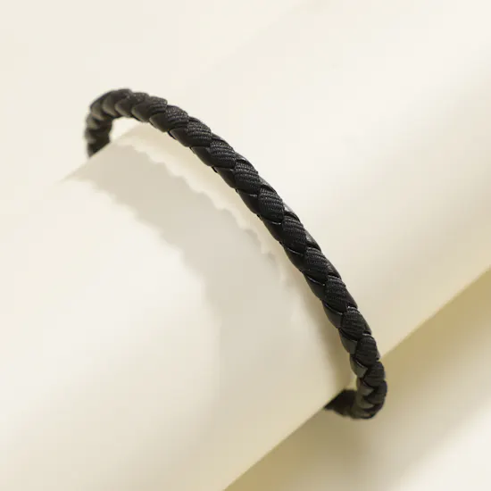 Calvin Klein Steel and Leather Black Men’s Bracelet