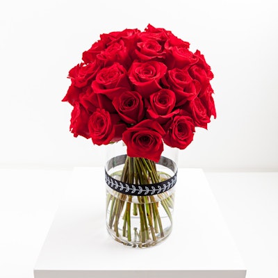 35 Red Rose | Cylinder Vase