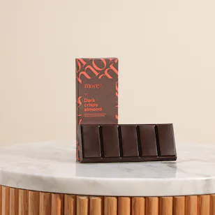 More Chocolate Dark Crispy Almond Small Bar | 75g More Chocolate Dark Crispy Almond Small Bar | 75g