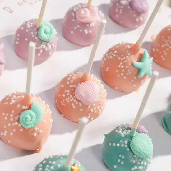 December Cake Personalized Mermaid Round Cake Pops