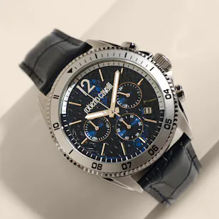 Roberto Cavalli Blue Leather Men's Watch