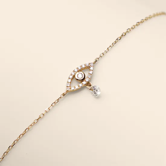 Persée Paris Eye Paved with Hanging Diamond Women’s Bracelet