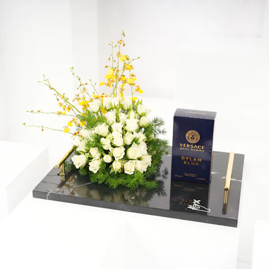 Versace Dylan Blue Pour Homme EDT 100 ml | White Blooms Tray
