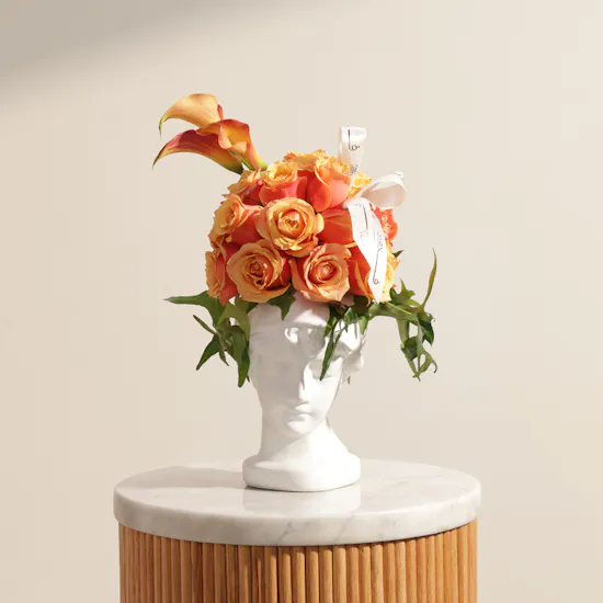 Radiant Orange Aura Flower Vase