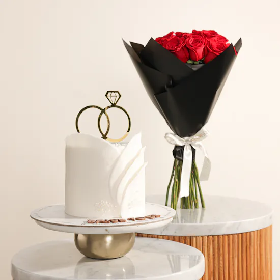 December Cake Elegant White Cake Bride To Be | Love Flowers Bouquet