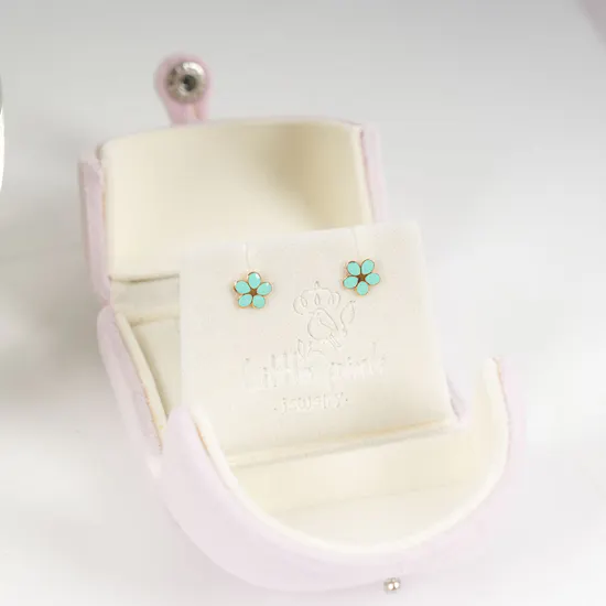 Little Pink Freesia Flower Earrings | White Blooms