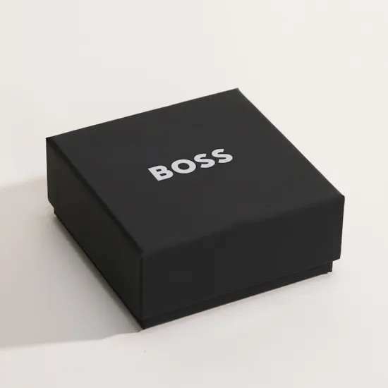 Hugo Boss Ares Double Braided Leather Black Cuff Men's Wristband