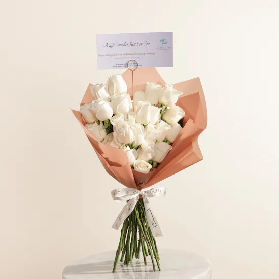Sparadise Regular Scrub & Relaxing Massage Voucher | Shiny Flowers Bouquet