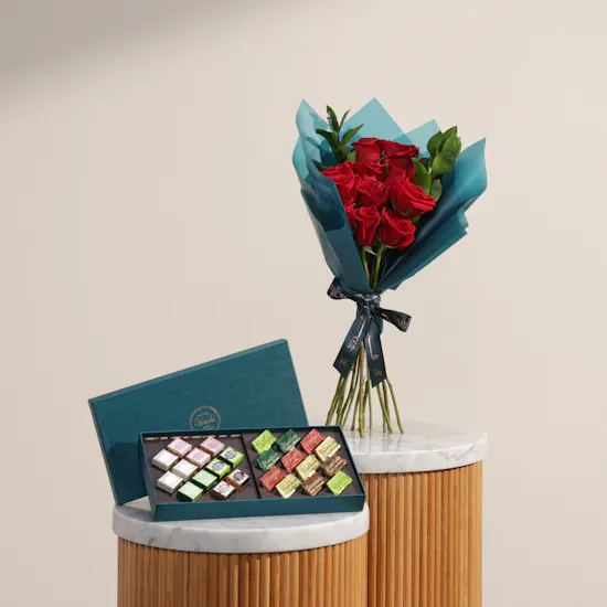 Venchi Murrine Cremino and Gianduiotto Chocolates Blue Gift Box | Delightful Flowers
