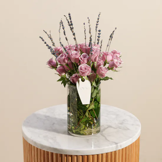 Lavender Field Flowers Vase