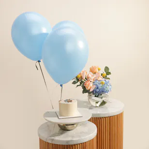 Floward Mini Bear Baby Monthly Milestone Cake | Delight Flowers Vase and Balloons Floward Mini Bear Baby Monthly Milestone Cake | Delight Flowers Vase and Balloons
