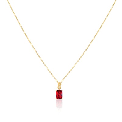 Midad January Necklace | Deep Red Stone