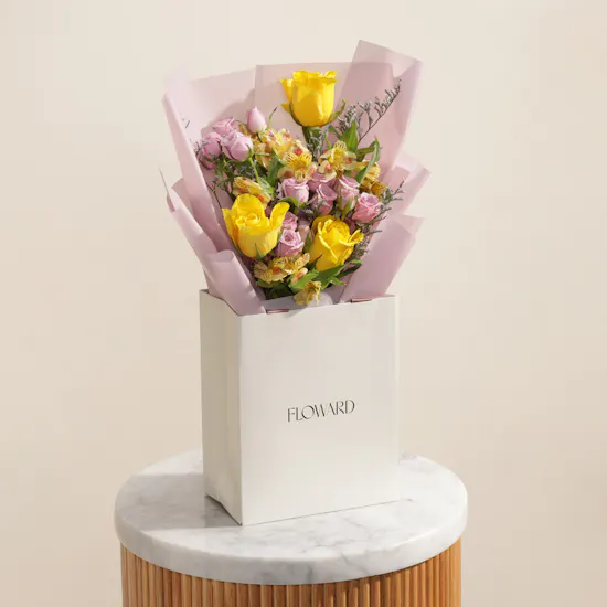 Blushing Sunshine Flower Bouquet