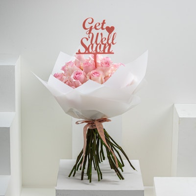 35 Pink Roses | White Wrap